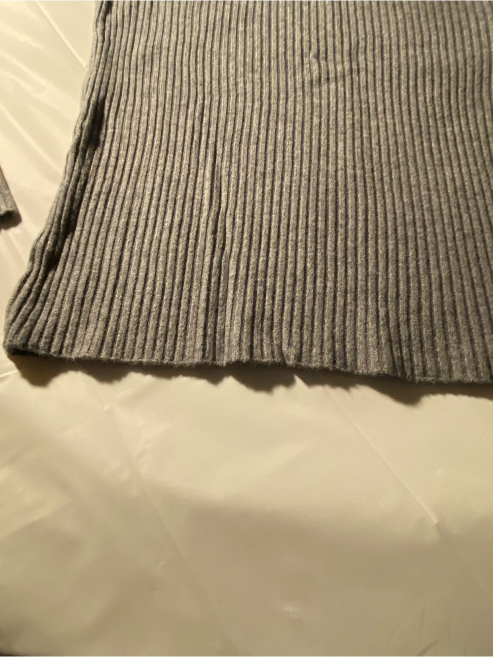 Cold-Shoulder Ribbed Knit Sweater - Gray - Picture 7 of 9